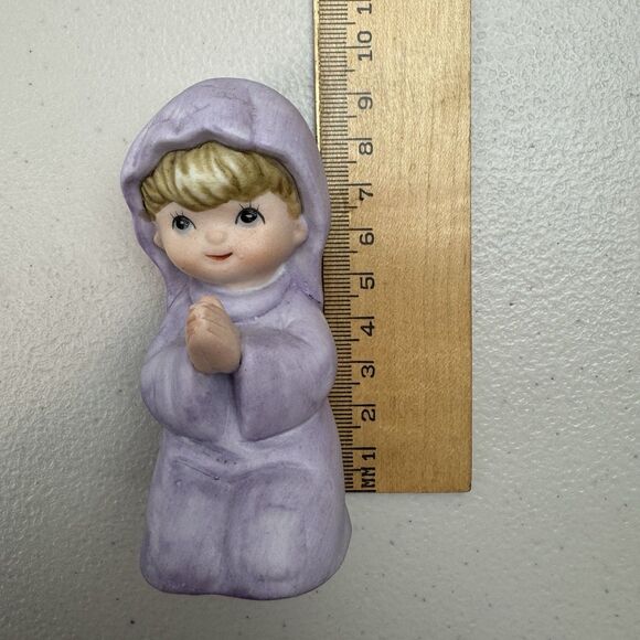 Vintage NATIVITY SET Children's 4 Piece Ceramic CHRISTMAS DARLING Baby Jesus - Picture 8 of 11